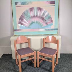 Vintage Pair of Pink & Purple Padova Dining Chairs by Hank Lowenstein