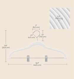 SONGMICS Pants Velvet Hangers w/ Adjustable Clips Set of 50 - White