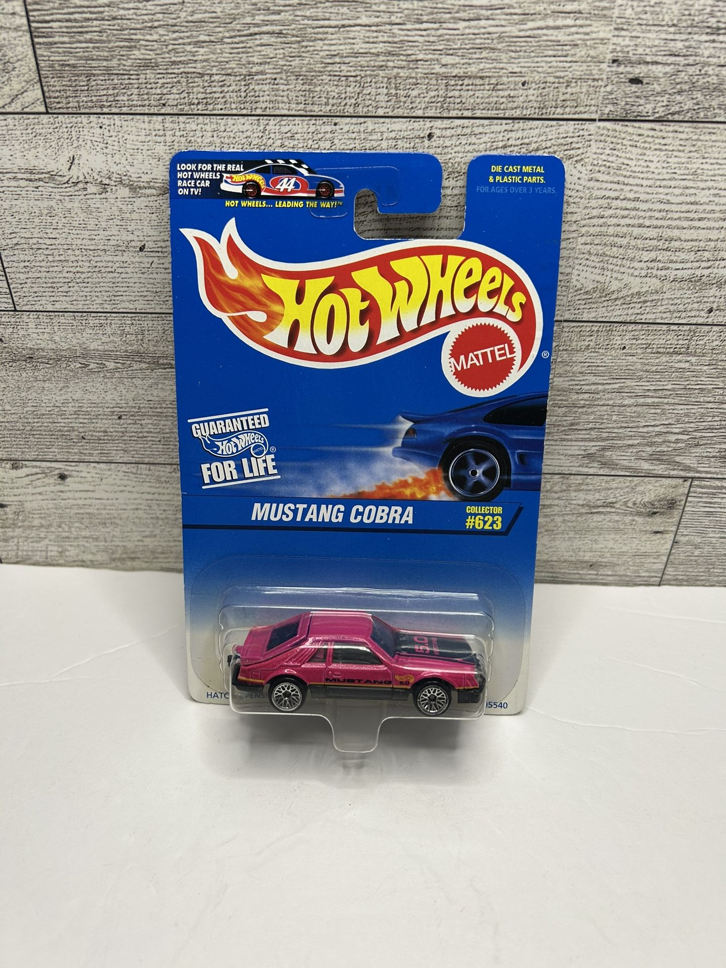 Vintage Hot wheels Pink ‘1996 Ford Mustang Cobra / Guaranteed For Life • Die Cast Metal • Made in Malays