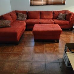 Wrap Around Couch And Ottoman For Sale Along With Dining Room Table