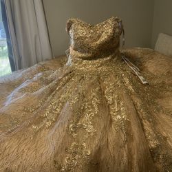 Rose Gold Quinceanera Dress