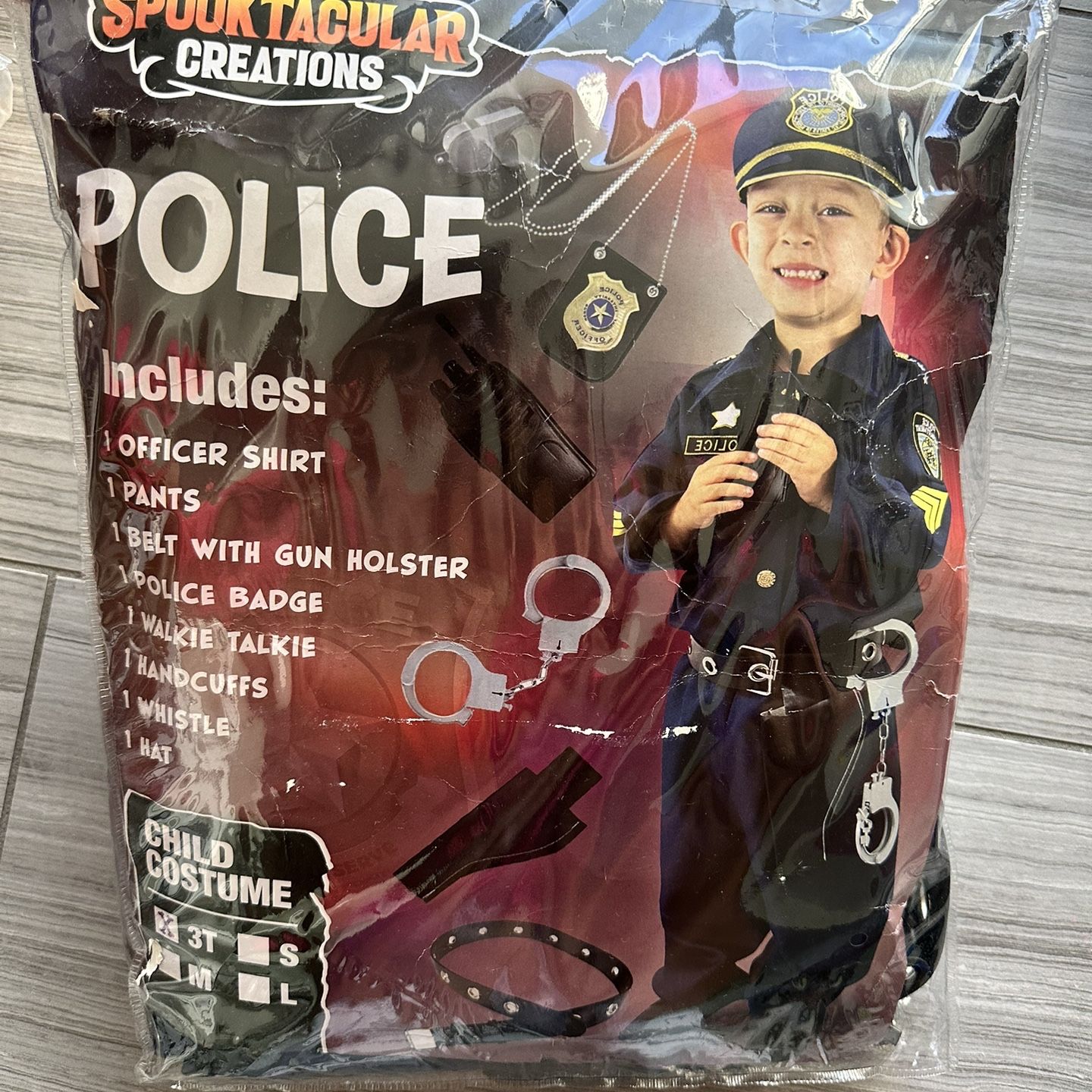 Baby Police Costume 3-Piece Set - Unisex Halloween Dress Up With Cap & Belt, 12-24 Months & Toddler