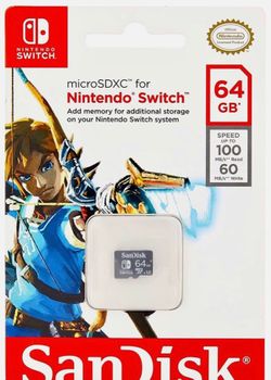 SanDisk 64GB microSDXC UHS-I Card for Nintendo Switch - SDSQXAT-064G-GN6ZA