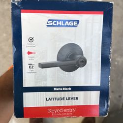 Latitude Matte Black Keyed Entry Door Handle