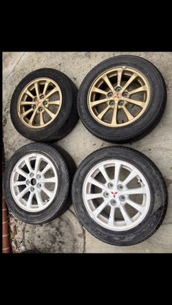 4 — 205/60r16 5x114.3 5x4.5 Stock Mitsubishi Lancer Acura RSX TSX Tl Civic Accord  Camry Crv Wheels Rims Tires!!!!!!!!