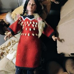 Vintage Native American Porcelain Doll