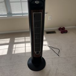 Lasko wood Panel And Black Tower Fan VGC Cleaned 