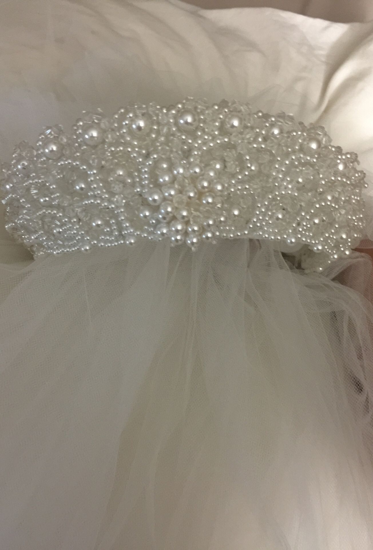 Wedding Crown With Veil or Quinceanera Crown