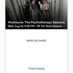 2 Mudvayne Tickets For August/23/2023