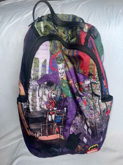 Sprayground Joker Mural By Harley Quinn Backpack B2854PURP DC Purple