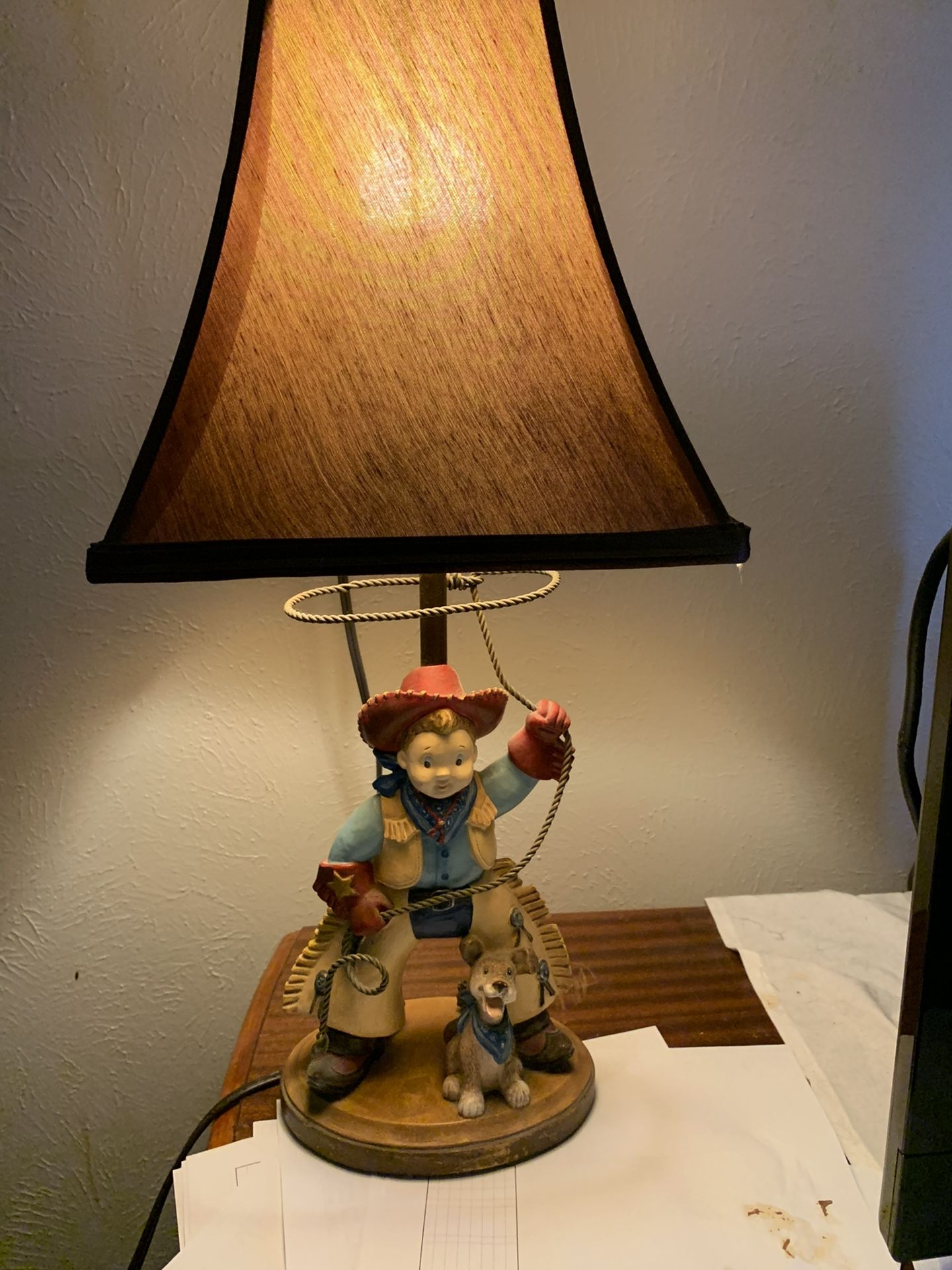 Vintage Cowboy Lamp