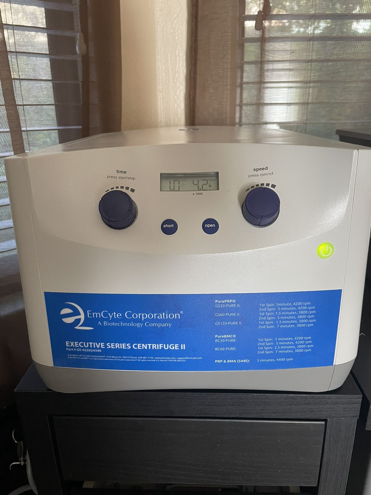 Emcyte Executive Series Centrifuge II for Pure PRP & Pure BMC