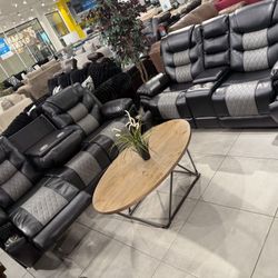 Manual Recliner Sofa Set With Hidden Cupholders🔥🔥🔥