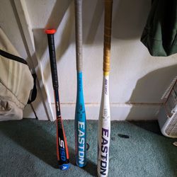 Easton baseball and softball bats. 