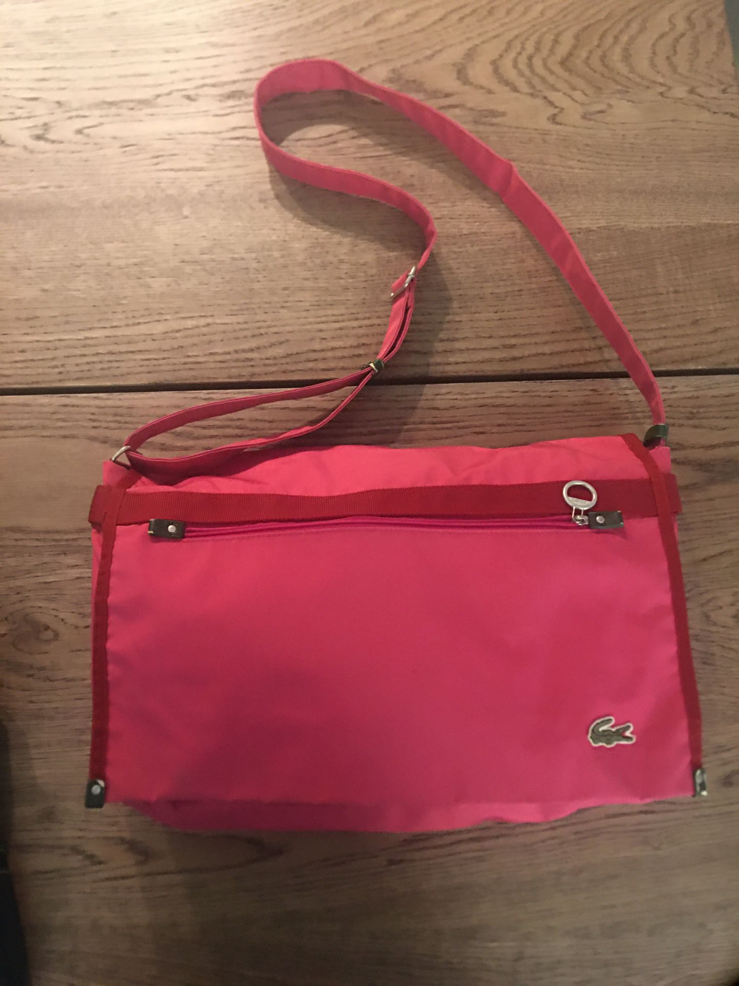 Lacoste pink messenger bag