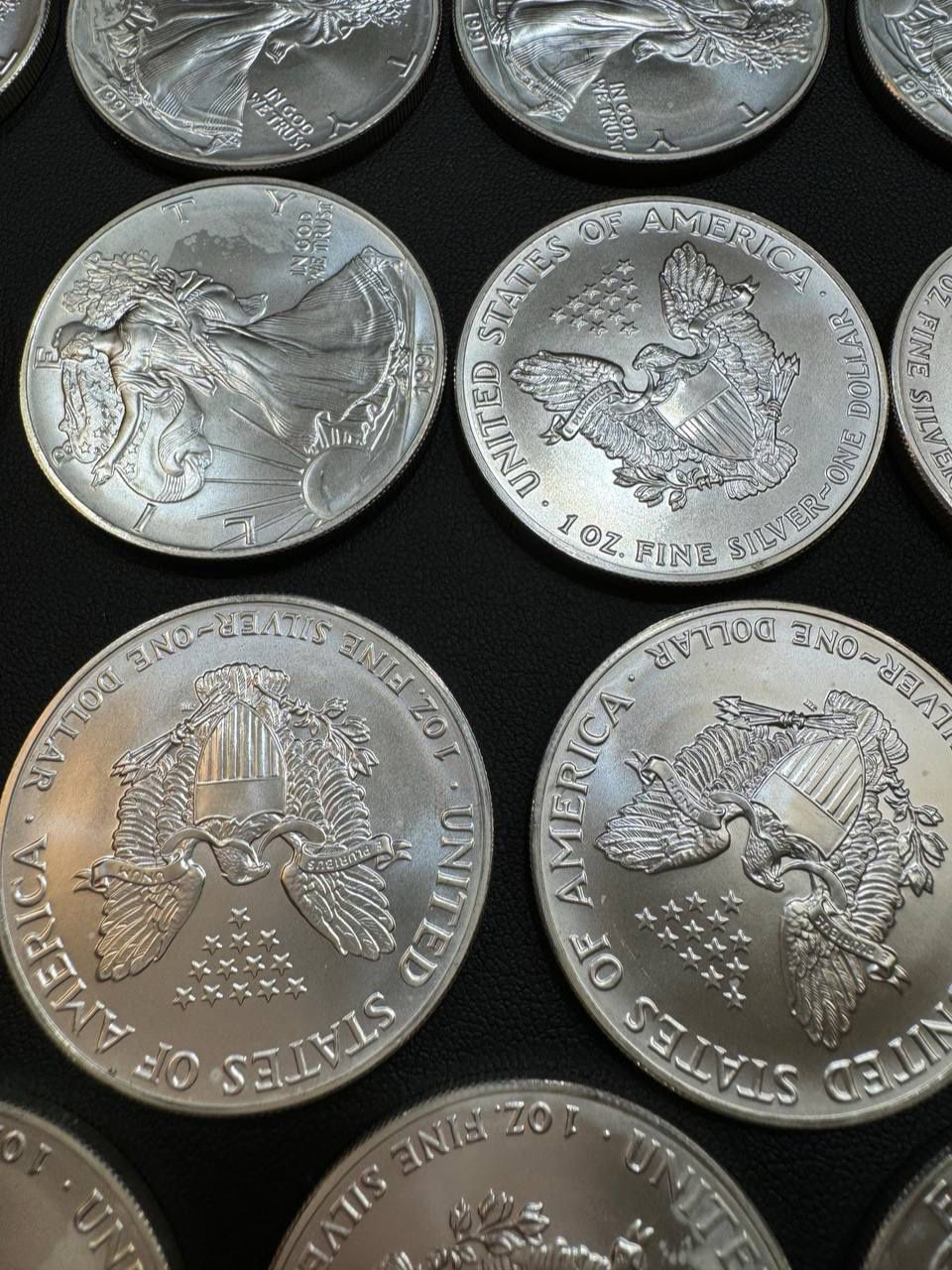 1991 1 oz American 999 pure Silver Eagle BU Milky Liberty Coin