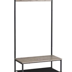 Entryway Bench with Coat Rack Stand and Shoe Rack