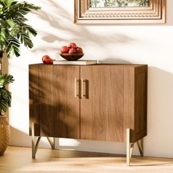 39” Sideboard Buffet Cabinet with Storage, Accent Cabinet with 2 Doors, Modern Mid-Century Credenza