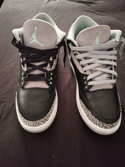 Glow Green Jordan 3's