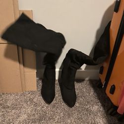 Express Black Knee High Boots