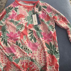 Caribbean Joe Floral Swim Shirt 
