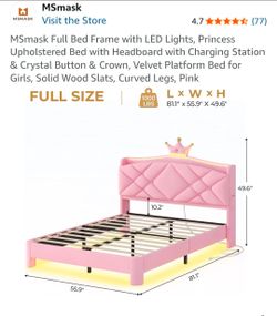 🩷 Beautiful Full-Size Princess Bed – ONLY $100! 👑✨