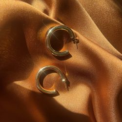 18k Gold plated  Chunky Hoop Earrings Jewelry 