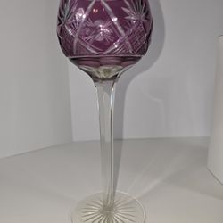 Vintage Bohemian Hand Cut Crystal Wine Glass
