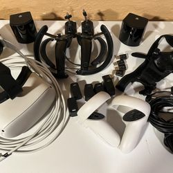 Quest 2, Valve index controllers, 2.0 base stations, 3 of the 3.0 body trackers for Full VR movement