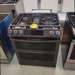 SAMSUNG DUO BLACK STAINLESS SLIDE IN RANGE OPEN BOX ITEM