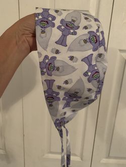 Women’s Scrub Cap with ties - sloath and troll!