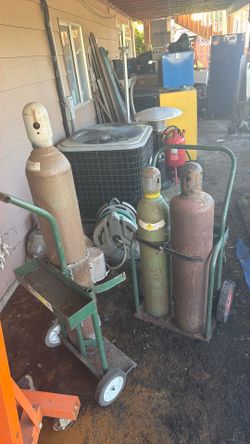 Argon oxy ecetalyne tanks all 3