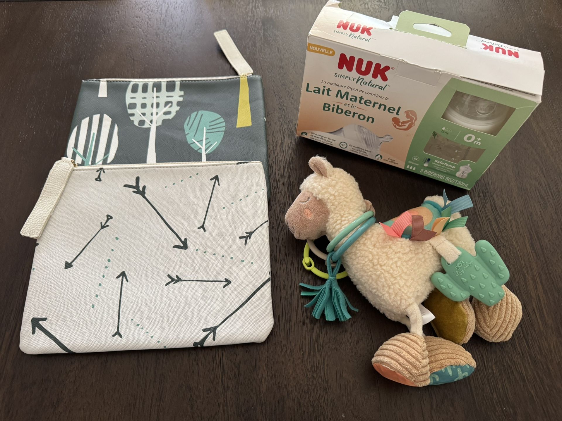 Baby Bottle, Pouch and Teething Toy