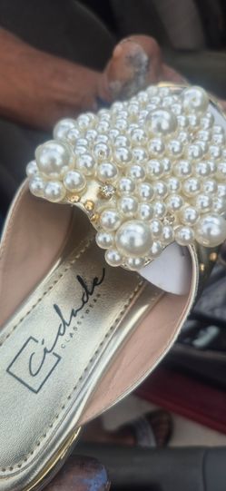 Cichide Classywear Pearl Embellished Slide Sandals