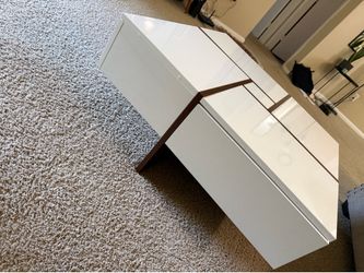 Square Coffee Table White And Brown