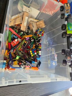 Toy box with variety of legos