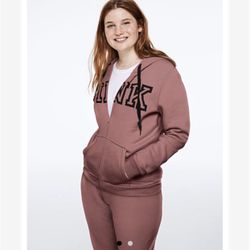 Pink full zip hoodie,pants and shirt set