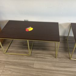 Brown And Gold Wood Washed Coffee Table 