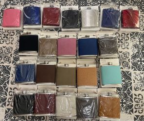 Premium  Laserable 6 oz Stainless Steel Flasks (Lot of 22)