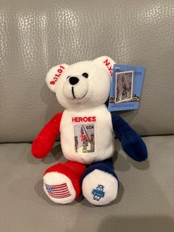 9.11.01 Heroes USA Stamp Bear Plush