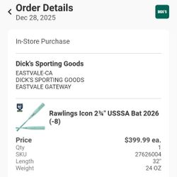 Rawlings Icon USSSA 2026 Bat