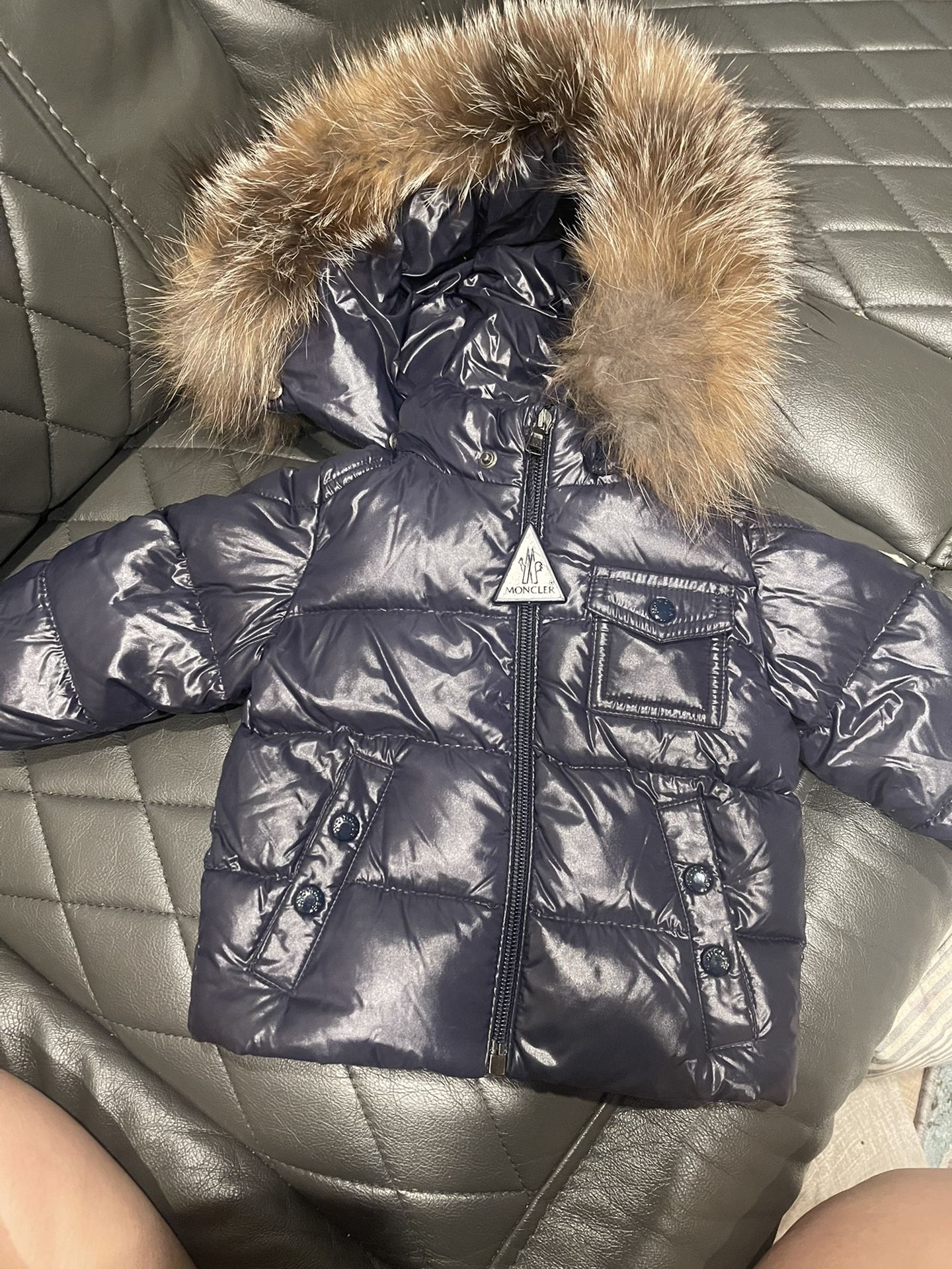 Baby Moncler Puffer with Fur Hood