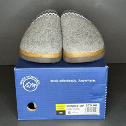 White Cloud Grey Fur Clogs