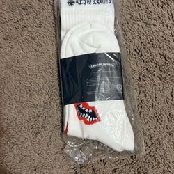 Chrome heart socks white!!