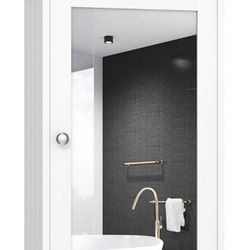 New Bathroom Wall Cabinet Mirror Door Cupboard Stores Wood Shelf White