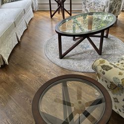 3 Piece Glass Top Coffee Table Set