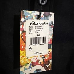 Robert Graham, Navy/Ink /linen, 2XL, New, Stand Out From The Crowd, Shirt, $149