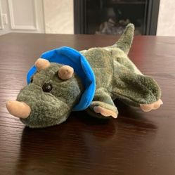 Dream Puppets Plush GREEN DINOSAUR Hand Puppet Excellent Condition 11.5” long 