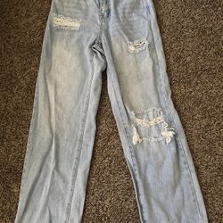 High Waisted Straight Leg Jeans 