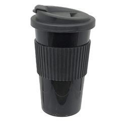 18 oz. Travel Cup with Ribbed Soft Grip, Black